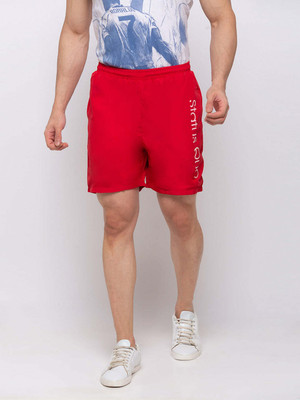 Status Quo Printed Men Red Basic Shorts