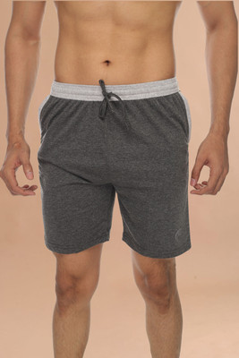 SKYKNIT Solid Men Dark Grey Casual Shorts