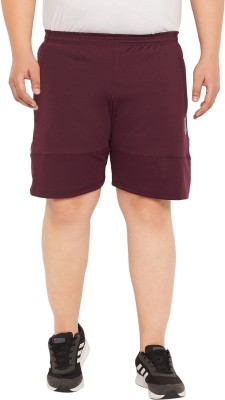 bigbanana Solid Men Maroon Regular Shorts