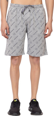 cozy cove Printed Men Grey Basic Shorts