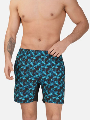 never lose Printed Men Light Blue Swim Shorts