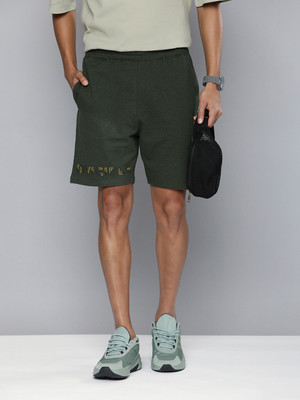 HRX by Hrithik Roshan Self Design Men Green Regular Shorts