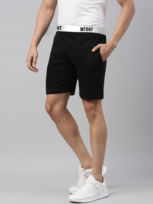 METRONAUT Solid Men Black Regular Shorts