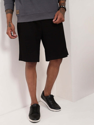 SHOWOFFFF Solid Men Black Regular Shorts