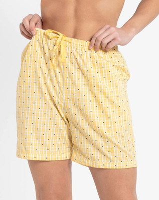 JOCKEY Checkered Women Yellow Boxer Shorts