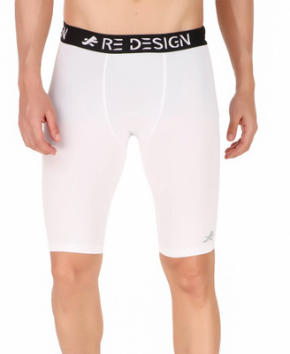 ReDesign Apparels Solid Men White Compression Shorts