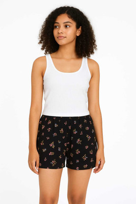 Livster Printed Women Black Basic Shorts