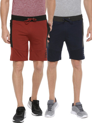 Force NXT Solid Men Maroon Casual Shorts