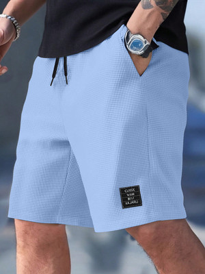 KAJARU Self Design Men Blue Regular Shorts