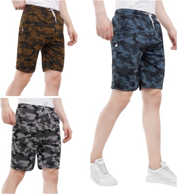 Al-Hudooms Military Camouflage Men Multicolor Basic Shorts, Basic Shorts, Gym Shorts