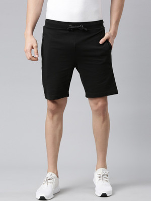 Force NXT Solid Men Black Bermuda Shorts