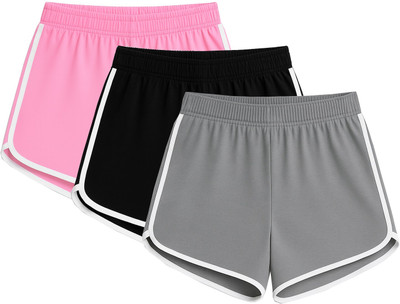 EyeWater Solid Women Multicolor Sports Shorts