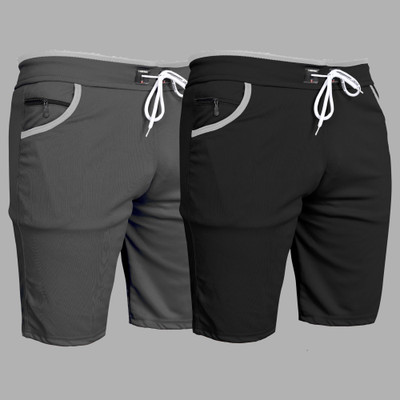DARSHAN CREATION Printed Men Dark Grey, Black Sports Shorts