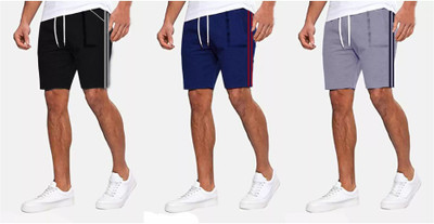Sathvik Tex Solid Men Blue Basic Shorts