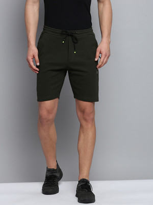 SHOWOFFFF Solid Men Dark Green Sports Shorts