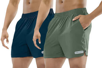PRABAHA Solid Men Blue, Green Regular Shorts
