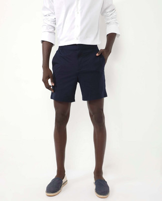 RARE RABBIT Solid Men Dark Blue Casual Shorts