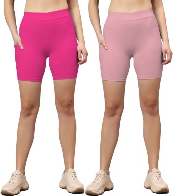 DIAZ Solid Women Multicolor Cycling Shorts