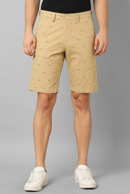 LOUIS PHILIPPE Printed Men Khaki Regular Shorts