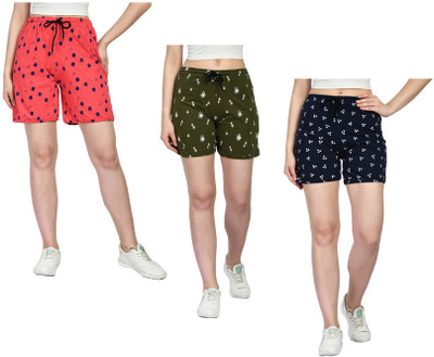 IndiWeaves Printed Women Multicolor Regular Shorts