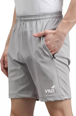 Vylo Self Design Men Grey Basic Shorts