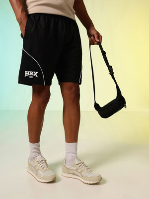HRX by Hrithik Roshan Printed Men Black Regular Shorts
