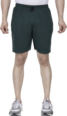 FAB FIT Solid Men Green Regular Shorts