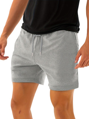 Dockstreet Solid Men Grey Basic Shorts