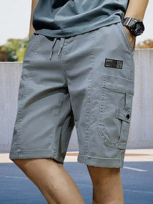 Pitzz Solid Men Grey Cargo Shorts
