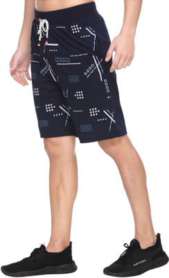 Basis Printed Men Blue Basic Shorts