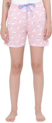 Reoutlook Printed Women Pink Regular Shorts