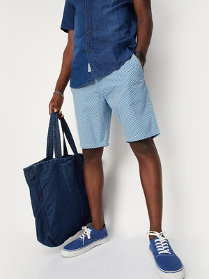 MAX Geometric Print Men Blue Regular Shorts