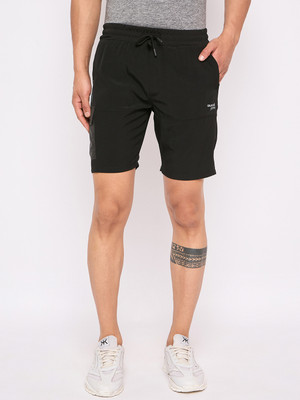 DUKE Solid Men Black Sports Shorts