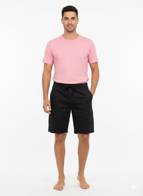 ABD ENT Solid Men Black Regular Shorts