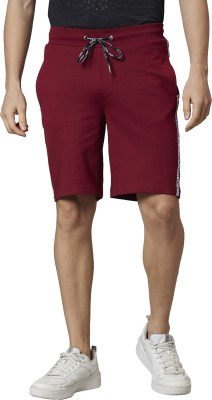 BEING HUMAN Solid Men Red Basic Shorts