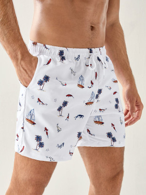 RIDHUDEE Printed Men White Boxer Shorts
