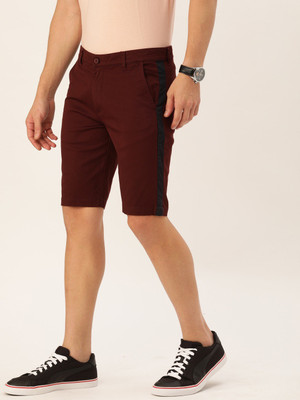 The Indian Garage Co. Solid Men Maroon Chino Shorts