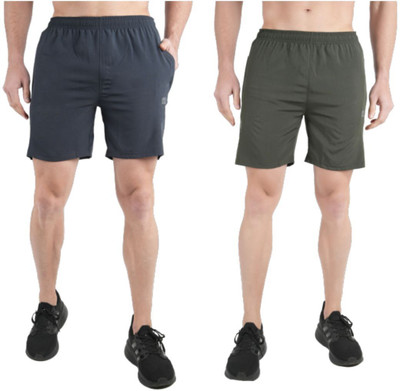 KWINGS Solid Men Dark Grey, Dark Green Sports Shorts