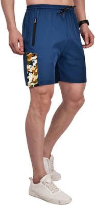 Newapparels Solid Men Blue Regular Shorts
