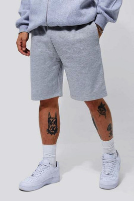 scrott fitness Solid Men Grey Basic Shorts