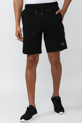 VAN HEUSEN Printed Men Black Regular Shorts
