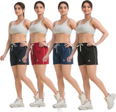 STYLE AK Solid Women Blue, Maroon, Blue, Black Regular Shorts