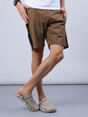V-MART Color Block Men Brown Regular Shorts
