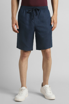 Simon Carter London Solid Men Dark Blue Casual Shorts