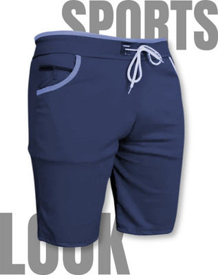 Venner Solid Men Blue Running Shorts, Casual Shorts