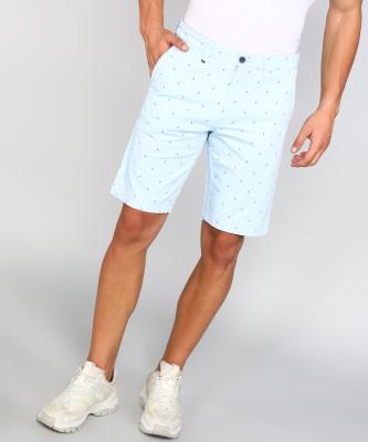 Louis Philippe Sport Printed Men Light Blue Chino Shorts