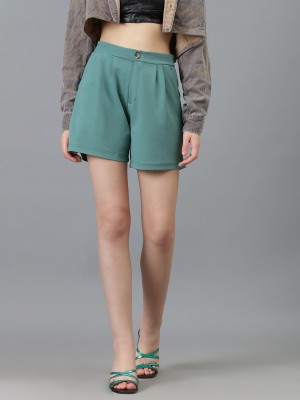 OOTD by Kotty Solid Women Green Hotpants
