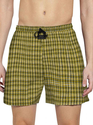WOXO Solid Men Yellow Boxer Shorts