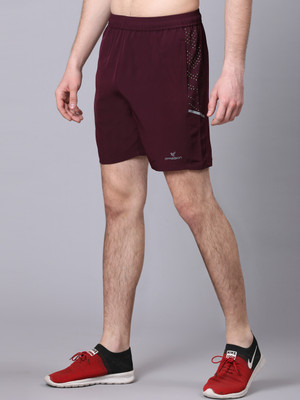 DPassion Solid Men Maroon Regular Shorts