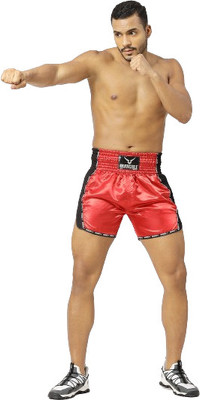 Invincible Self Design Men Red Sports Shorts